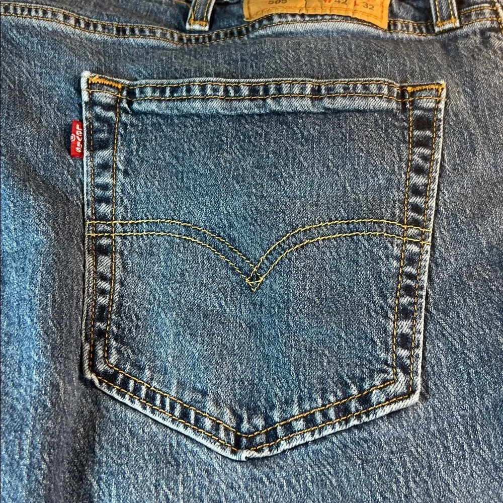 Levi's Men's Classic Washed Straight Blue Jeans Sz 42x32